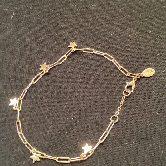 Goldtone 9” Ankle Bracelet with Stars - Picture 5 of 5